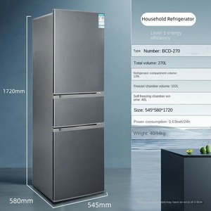 Réfrigérateur commercial et domestique de grande capacité 270L, réfrigérateur à trois portes pour ouvrir les portes des réfrigérateurs à domicile - Product Image 2