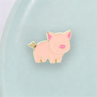 Épinglette en émail personnalisée cochon rose, badge métallique animal mignon, épinglette cochon rose, bijou créatif, cadeau pour enfants
