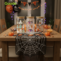 Autocollants de transfert pour gobelets personnalisés, étanches, à faible MOQ, thème Halloween, citrouilles effrayantes, durables, 16oz, UV DTF, vente en gros Goode