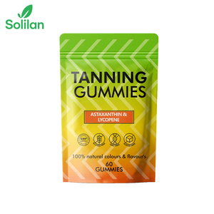 Venta al por mayor OEM logotipo personalizado etiqueta privada Solilan <span class=keywords><strong>natural</strong></span> betacaroteno astaxantina autobronceador brillo gomoso suplementos para adultos - Product Image 1