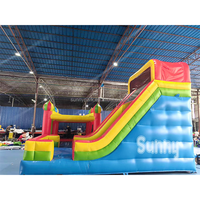 Maison de rebond gonflable de 20x20 pieds/6x6m avec toboggan commercial château de saut à sec humide videur gonflable combo toboggan location de fête
