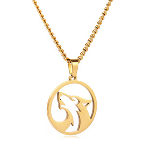 Jingxiang Tête de <span class=keywords><strong>loup</strong></span> évidée ronde en acier inoxydable de style hip-hop <span class=keywords><strong>européen</strong></span> et américain pour hommes, tête de cheval éléphant - Product Image 5