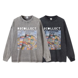 <span class=keywords><strong>Abbigliamento</strong></span> Vintage da Uomo Primavera Autunno 2025 Oversize <span class=keywords><strong>Giovanile</strong></span> di Alta Qualità Lavato Manica Lunga Puro Cotone 260G - Product Image 1