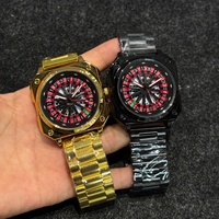 Montre à quartz pour homme en gros, design de roulette de casino, cadran en alliage, étanche, style décontracté et professionnel