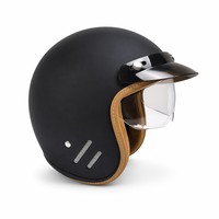 Casque de moto rétro ouvert 3/4, visière double vintage, pare-soleil, casque de moto en ABS léger pour hommes et femmes
