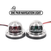 Nouveaux feux de navigation pour bateaux en plastique certifiés ISO9001 Allshine Marine, LED rouge et verte, montage sur pont, 2,4 x 1,8 pouces