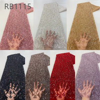 YZ blanc lourd dentelle perlée tissu femmes perles paillettes tissu perlé broderie Tulle matériel luxe africain mariée dentelle tissu