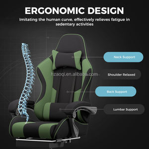 Chaise de jeu inclinable avec barre lumineuse LED RGB au design moderne, en cuir PU, échantillon gratuit pour les joueurs, vente en gros Green Factory - Product Image 3