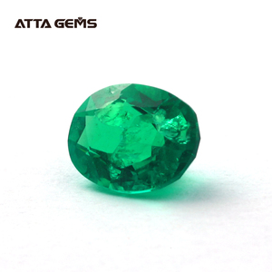 Emerald Oval Lab Grown Columbian Emerald Cabochon Emerald Rough Green VVS Clarity Gemstone per la creazione di gioielli - Product Image 5