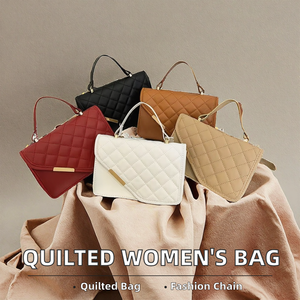 Sac à main matelassé en PU pour femme 2026, tendance, avec fermeture à rabat, sac bandoulière ondulé simple avec chaîne, pochette pour téléphone, doublure en polyester - Product Image 2
