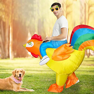 रूस्टर पोशाक पर चिकन की सवारी की पोशाक के लिए inflatable वयस्क हेलोलीन वेशभूषा पर चिकन की सवारी को उड़ा दें - Product Image 6