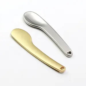 Cosmetic Gold Spatula Cream Spoon Spoons Mini Mask Scoop 24K Gold Mini Makeup Spoon
