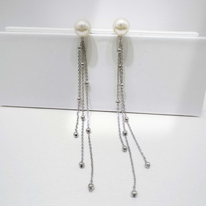 custom plata 925 sterling <b>silver</b> exaggerate tassel <b>earring</b> wholesale party wedding bridal women vintage pearl <b>long</b> <b>earrings</b> - Product Image 4