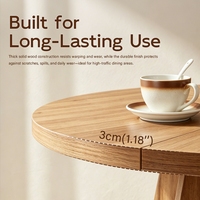 Juego de Mesa de Comedor Redonda Grande de Madera Maciza Extensible para 6 Personas, Estilo Rústico Moderno y Minimalista para el Hogar