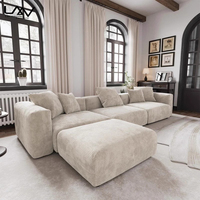 Ensemble de canapés modulaires modernes et simples pour hôtel et villa, mobilier canapé 2 places rembourré en tissu à ossature de bois