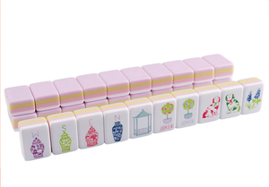 2026 Gran Venta Lujoso Juego de Mahjong Americano Plegable Tallado con Diseño de Brisa Marina y Perlas de Playa, Rejilla Azul, Acrílico Ecológico, Navidad - Product Image 4
