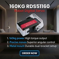 DSSERVO RDS51160 Servomoteur numérique double axe à couple élevé 185 kg, engrenage métallique, pour système de bras robotique, équipement, accessoires, pièces, unité d'engrenage