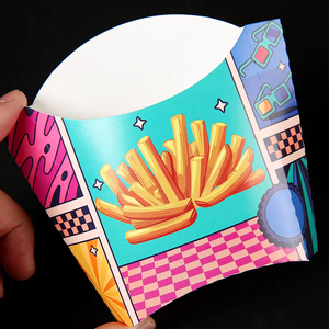 Custom Logo <b>Square</b> Matte Restaurant Grade French Fries Paper Box Greaseproof Eco-Friendly Disposable Fast Food Takeout Packaging - Product Image 5