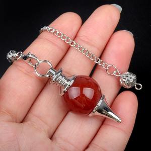 Collar con Péndulo de Cristal de Cuarzo Curativo, Decoraciones de Feng Shui, Cristales de Radiestesia, Pirámides de Orgón, Collar con Péndulo de Piedra de Jade - Product Image 3