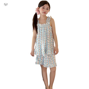 Conjunto de Ropa de Verano Floral para Adolescentes, Pijama de Algodón sin Mangas para Niñas, Conjunto de Dos Piezas - Product Image 5