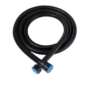 Tuyau de douche <span class=keywords><strong>flexible</strong></span> moderne en acier inoxydable avec interface tout cuivre peint en noir, 1,5 m et 2 m, pour salle de bain, vente en gros, chinois - Product Image 1