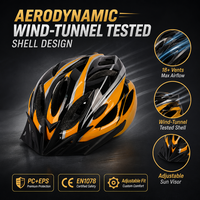Casque VTT modèle phare d'usine avec visière réglable, certifié CE, en matériau PC+EPS pour le cyclisme et l'escalade