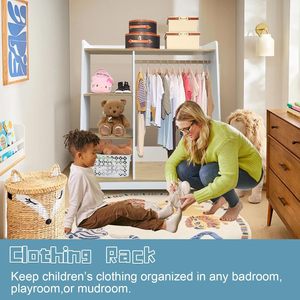 Étagère de rangement pour vêtements d'enfants <span class=keywords><strong>en</strong></span> bambou à 4 niveaux, rangement pour jouets d'enfants, support de rangement pour vêtements, support d'exposition, meubles de salon, meubles de chambre à coucher - Product Image 5