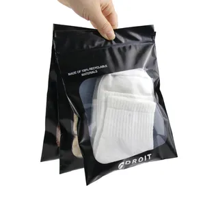 カスタムプリント環境にやさしいバッグプラスチックTシャツ下着ショーツパッケージプラスチックプリントバッグ透明シースルーフロント