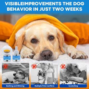 Desain baru Kit Diffuser feromon penenang anjing antikecemasan Plug-in untuk hewan peliharaan penghilang stres nyaman produk anjing persediaan 60 hari - Product Image 4