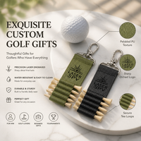 Sac de golf personnalisé étiquette en cuir Golf Tee Holder Laserable similicuir balle de golf marqueur porte-clés accessoires
