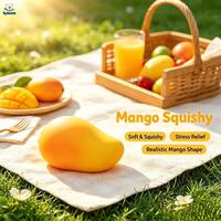 Jouet promotionnel anti-stress en forme de mangue, jouet sensoriel souple à presser, jouet réaliste en forme de fruit pour la décompression