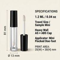 Mini Envase de Brillo Labial de 1ml 1.5ml, Tubos Pequeños de Viaje para Muestras, Empaque Estético para Marca Privada