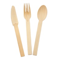 Ensemble de couverts jetables en bambou biodégradable de haute qualité cuillère moderne écologique pour camping fête service de nourriture pour hôtels