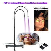 Lampe UV LED à double tête à contrôle indépendant pour extension de cils, base rotative, colle gel UV à séchage rapide, boîtes à cils