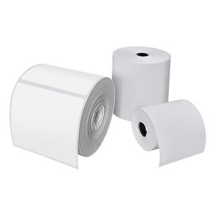 Étiquette semi-brillante 80g 100x100mm, autocollant adhésif 4x2, étiquette de transfert thermique blanche, étiquette d'expédition avec code-barres - Product Image 1