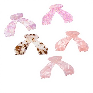 Pince à cheveux en forme d'aile de papillon, cristal rose, motif floral délicat, nouvelle arrivée de novembre, 8 cm, pince requin - Product Image 1