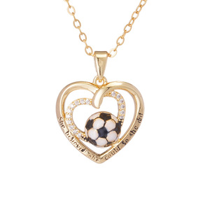 Collane con Ciondolo a Forma di Pallone da Calcio in Acciaio Inox Placcato Oro 18K, Gioielli Sportivi Ipoallergenici per Tifosi di Calcio - Product Image 5