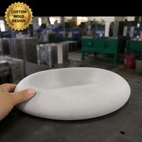 Bassin en mousse moulée irrégulière gris clair, bords arrondis lisses, centre encastré, support ergonomique, moulage par injection, usine OEM