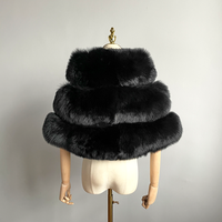 YY21144 Nouvelle arrivée, cape élégante en fourrure de renard véritable pour femmes, châle d'hiver chaud pour mariage