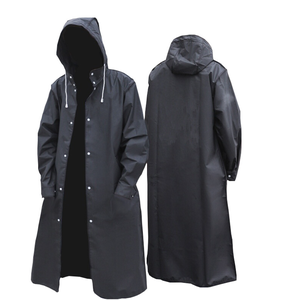 DFR1112 Manteau de pluie long noir personnalisé, veste de pluie en matériau EVA, production rapide et économique - Product Image 5