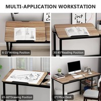 Escritorio de esquina ajustable de madera para ordenador portátil, mueble con marco de Metal, soporte barato, mesa de estudio para el hogar y la Oficina