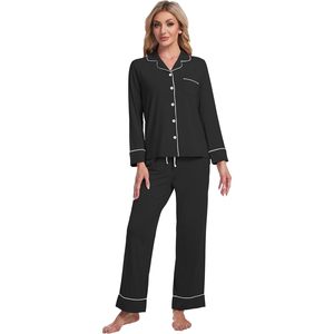 Ensemble de pyjama pour femmes BambooBud, 2 pièces, manches longues, vêtements de nuit en tricot respirant, viscose de bambou, S-XXL - Product Image 5