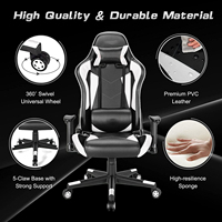 Échantillon Gratuit - Chaise de Bureau Informatique Inclinable, Ergonomique, à Dossier Haut, Pivotante, avec Accoudoirs Réglables, pour Gaming, Rouge