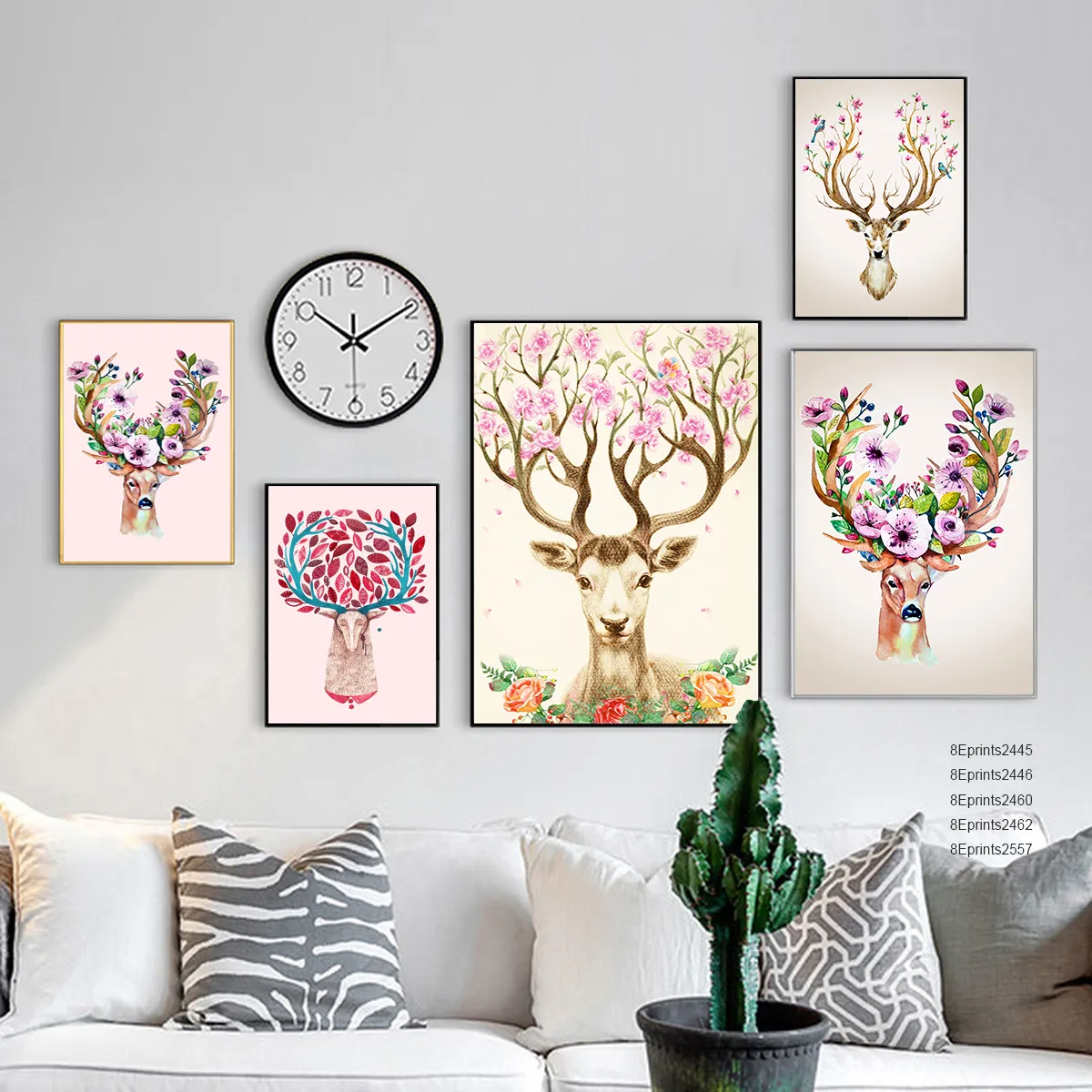 Dafen-lienzo de Arte de pared de 5 paneles, decoración para el hogar y la sala de estar, foto de arte de pared, marco de serie de animales, Impresión de lienzo