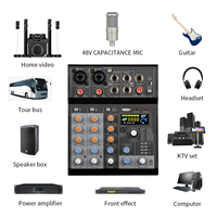 Contrôleur DJ professionnel 4 canaux et console de mixage audio avec construction en métal et plastique, compatible MP3 alimenté