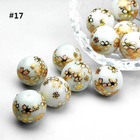 Perles de porcelaine en cristal de verre peint à la main de 14mm de style japonais pour la fabrication de bijoux, vente en gros
