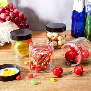 Pots cosmétiques transparents en PS/PET de 50 ml, 80 ml, 100 ml, 120 ml, 150 ml, 200 ml, 250 ml, 500 ml, 8 oz, pour crème et gommage corporel, avec couvercles noirs - Product Image 6