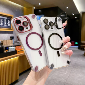 Funda Magnética Transparente con Soporte para Lente y Protección en las Cuatro Esquinas, Antigolpes, para Apple <span class=keywords><strong>iPhone</strong></span> 17 Pro Max 16 - Product Image 3