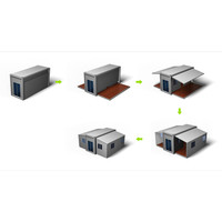 1 2 3 4 5 chambres à coucher préfabriqué prêt à l'emploi modulaire portable kit boîte préfabriquée boxable jardin bureau dépliable conteneur maison maison