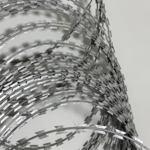 <span class=keywords><strong>Fil</strong></span> <span class=keywords><strong>de</strong></span> <span class=keywords><strong>fer</strong></span> barbelé durable galvanisé à chaud, simple brin, en spirale concertina, par mètre, pour clôture <span class=keywords><strong>de</strong></span> sécurité périmétrique - Product Image 1